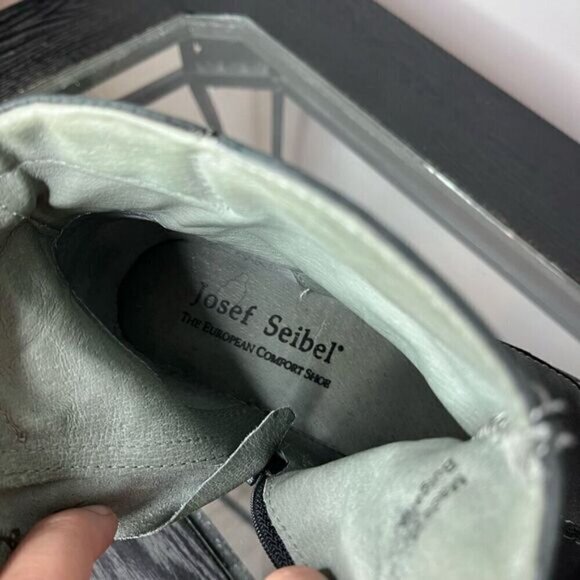 Josef Seibel Women’s Size 38 Spirit of Nature Dark Grey Leather Moto Style Boot - Picture 9 of 15